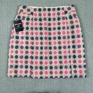Boden 100% Wool Mini Skirt Polka Dot NWT 6 British Tweed Old Money Barbie Preppy
